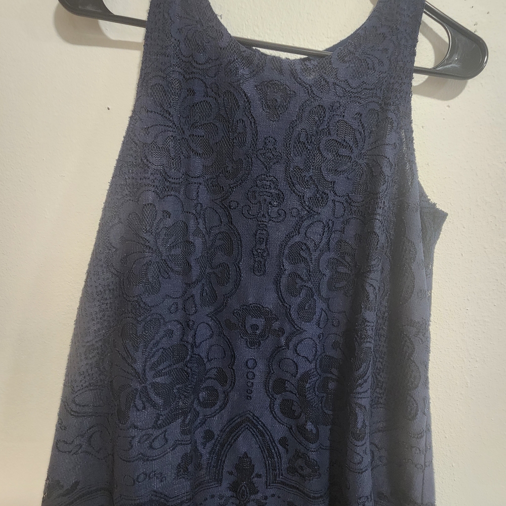 Elegant Navy Lace Women's Top